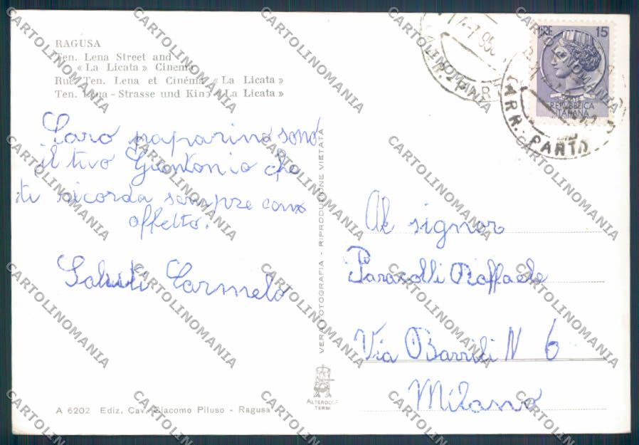 Ragusa Città Foto FG cartolina ZF8151 – retro