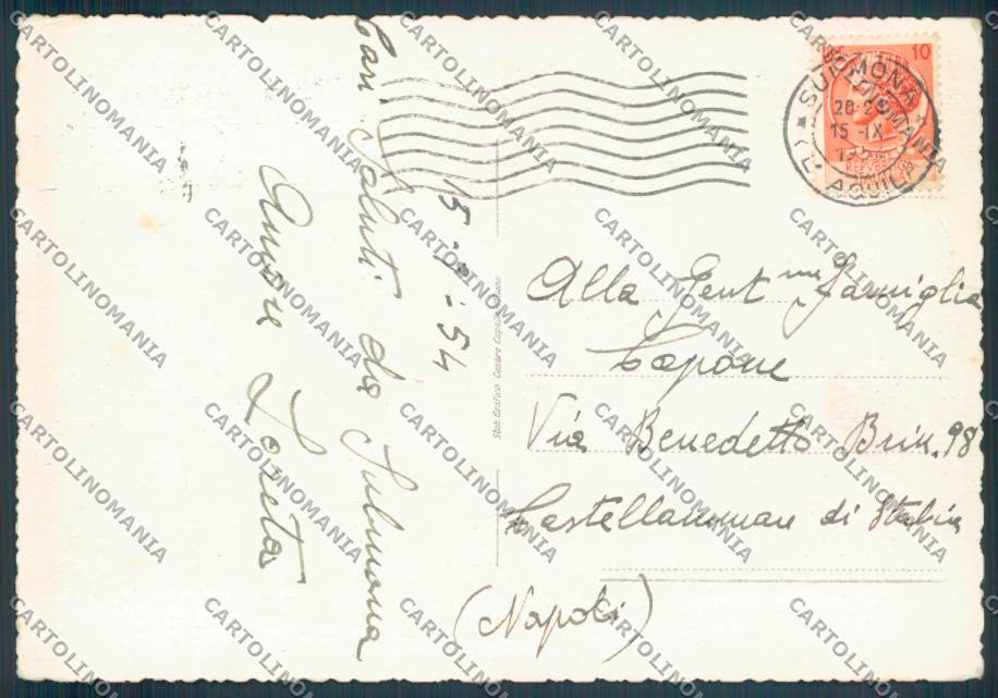 L'Aquila Sulmona PIEGA FG cartolina ZF8312 – retro