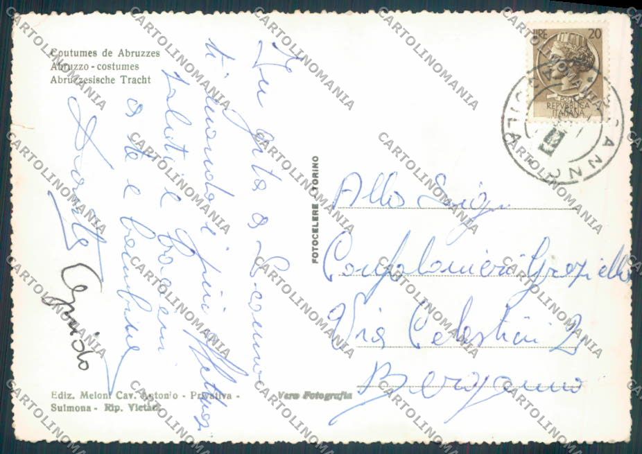L'Aquila Scanno Barca Foto FG cartolina ZF8317 – retro