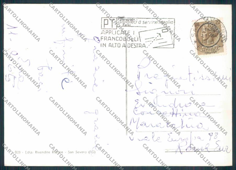 Foggia San Severo Posta Foto FG cartolina ZF8322 – retro
