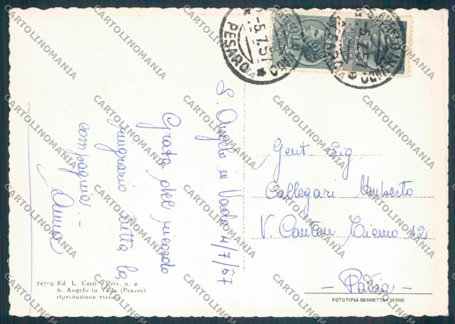 Pesaro Sant'Angelo in Vado FG cartolina ZF8324 – retro