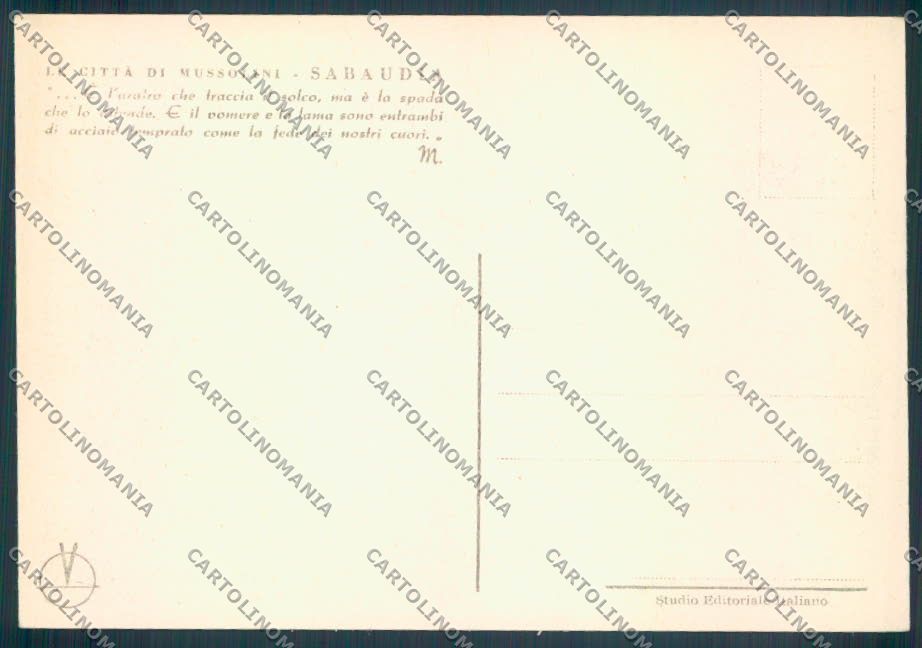 Latina Sabaudia FG cartolina ZF8367 – retro