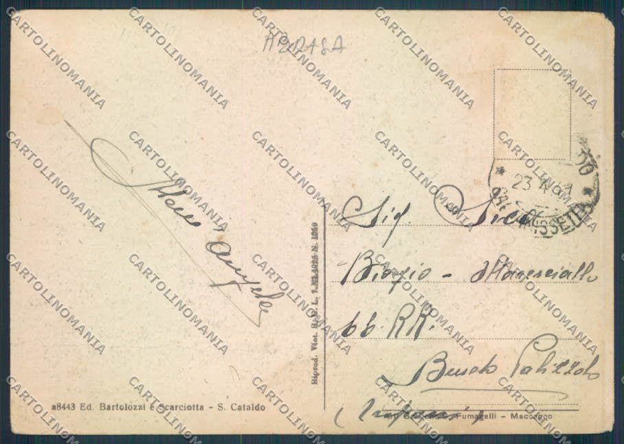 Caltanissetta San Cataldo ABRASA FG cartolina ZF8377 – retro