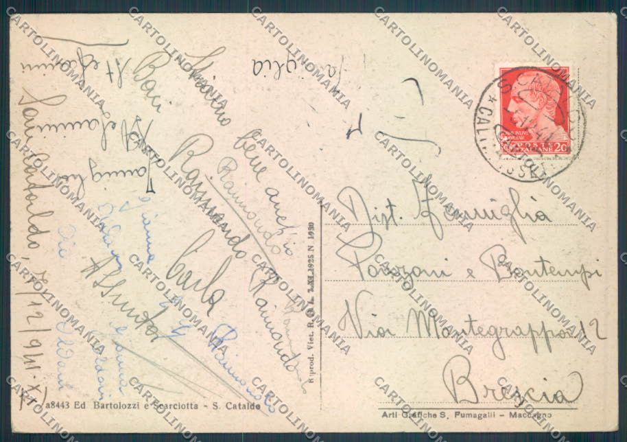 Caltanissetta San Cataldo PIEGHINE FG cartolina ZF8379 – retro