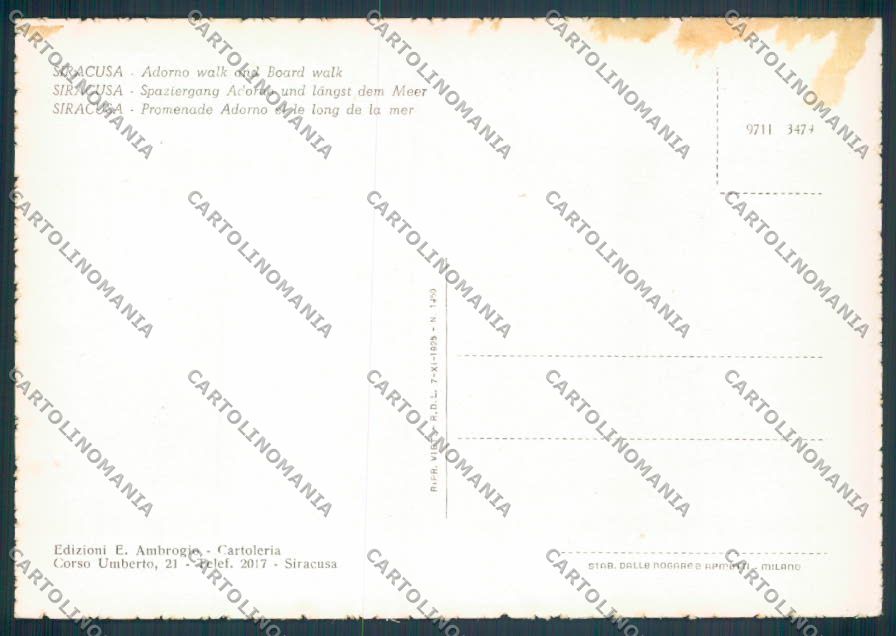 Siracusa Città FG cartolina ZF8389 – retro