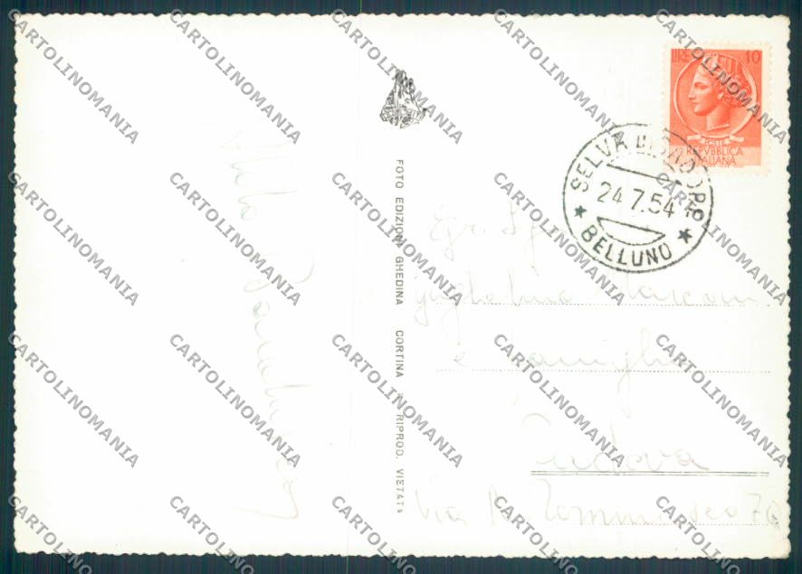 Belluno Cortina D'Ampezzo Val Fiorentina Foto FG cartolina ZF8437 – retro