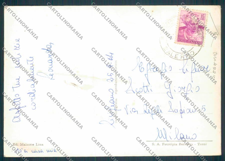 Salerno Sicignano degli Alburni Foto FG cartolina ZF8461 – retro
