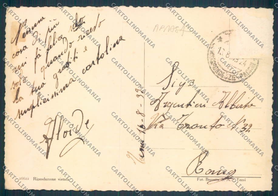Terni Città ABRASA FG cartolina ZF8490 – retro