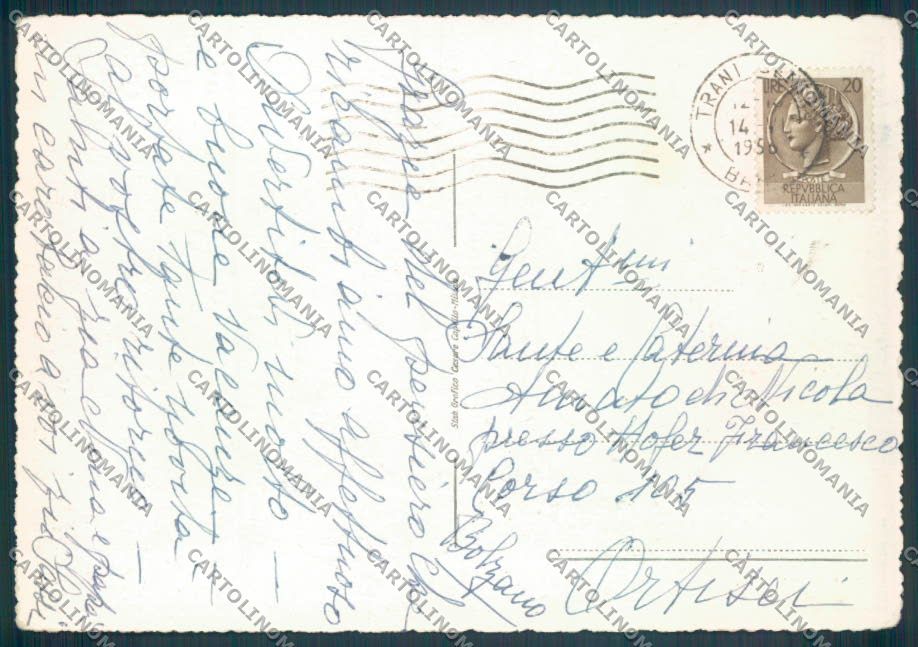 Bari Trani PIEGHINE FG cartolina ZF8499 – retro