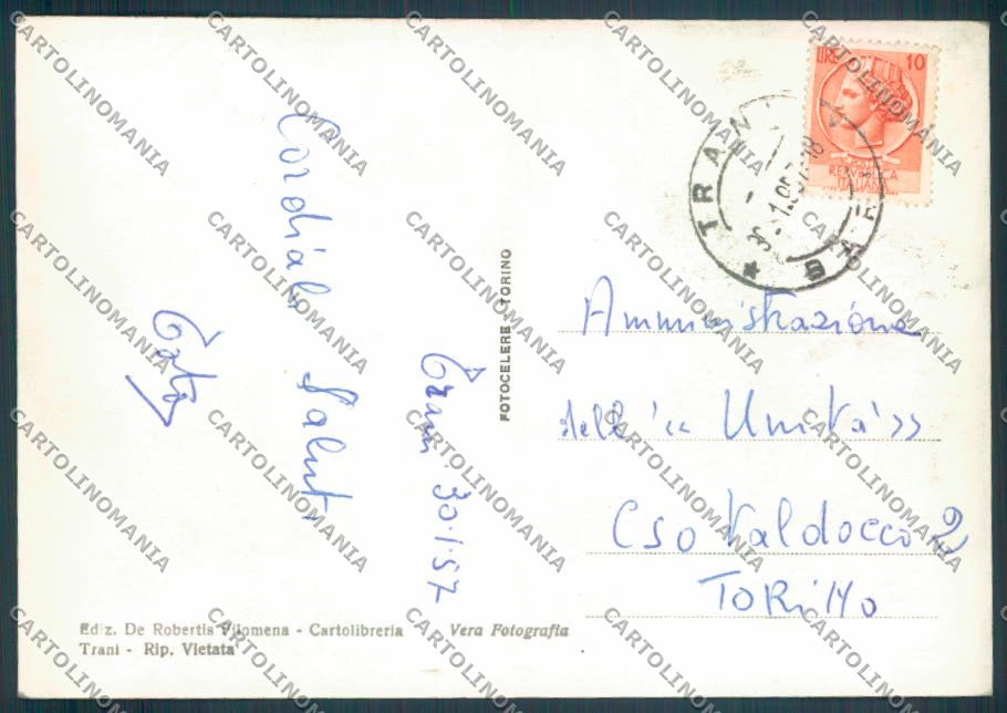 Bari Trani Corriera Foto FG cartolina ZF8502 – retro