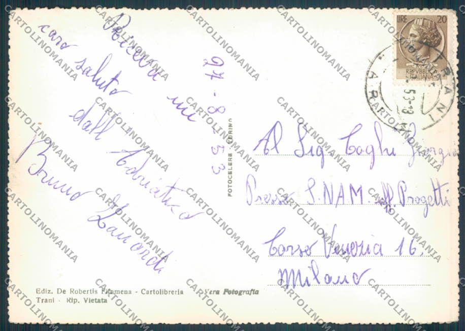Bari Trani Foto FG cartolina ZF8516 – retro