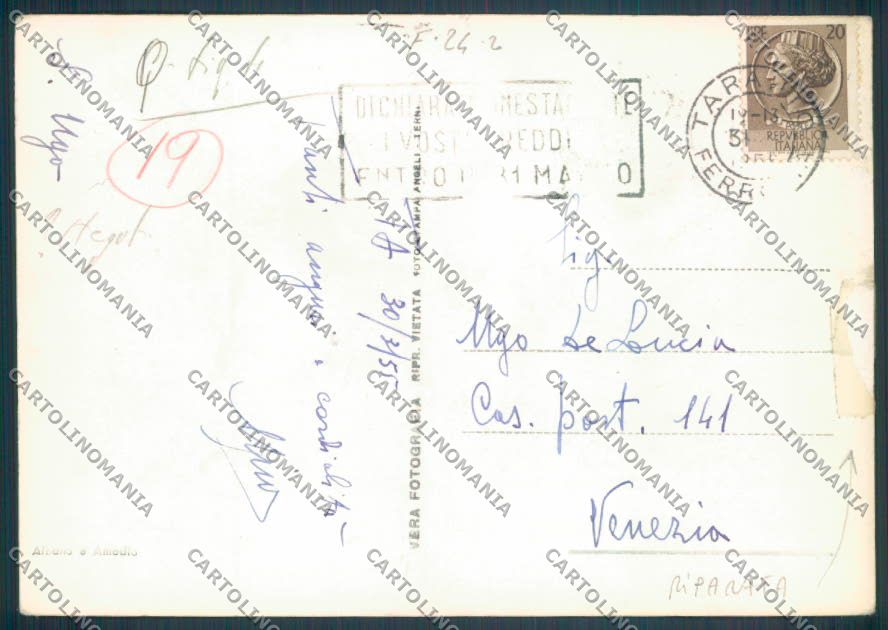 Taranto Città Posta Foto FG cartolina ZF8533 – retro