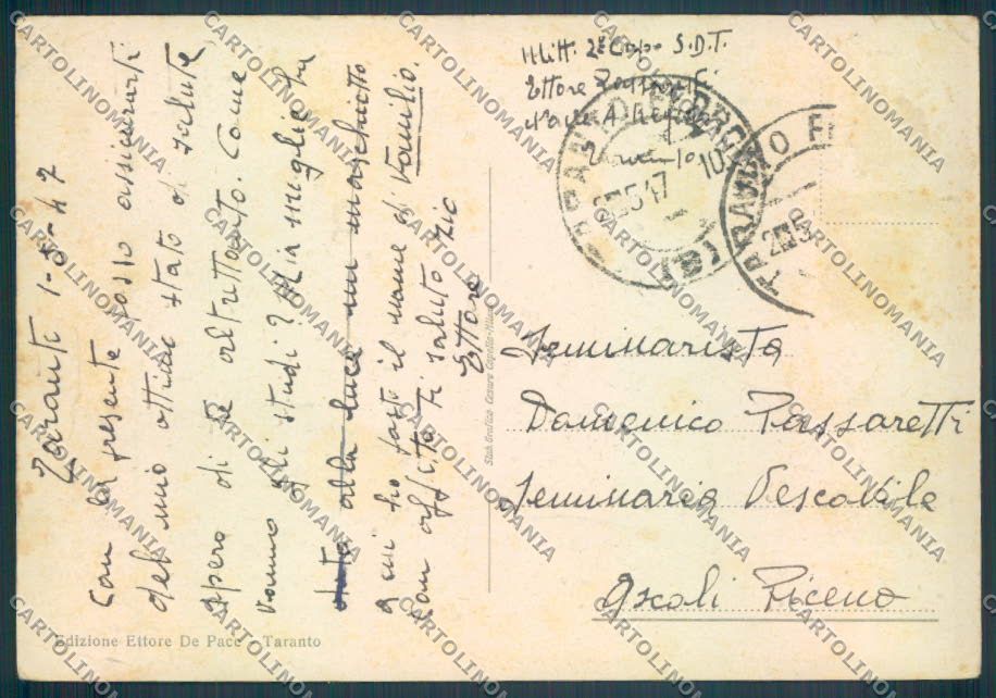 Taranto Città PIEGHINE FG cartolina ZF8541 – retro
