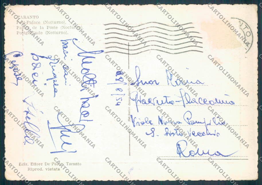Taranto Città Posta FG cartolina ZF8545 – retro