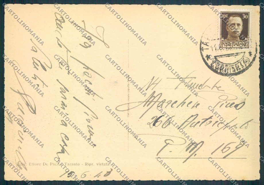 Taranto Città Posta FG cartolina ZF8548 – retro