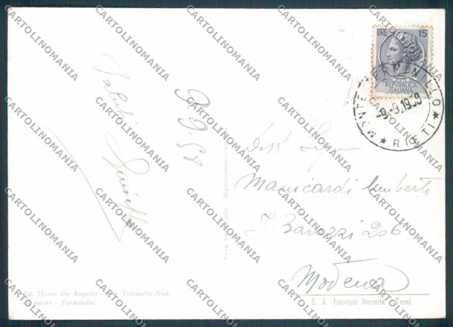 Rieti Terminillo Foto FG cartolina ZF8607 – retro