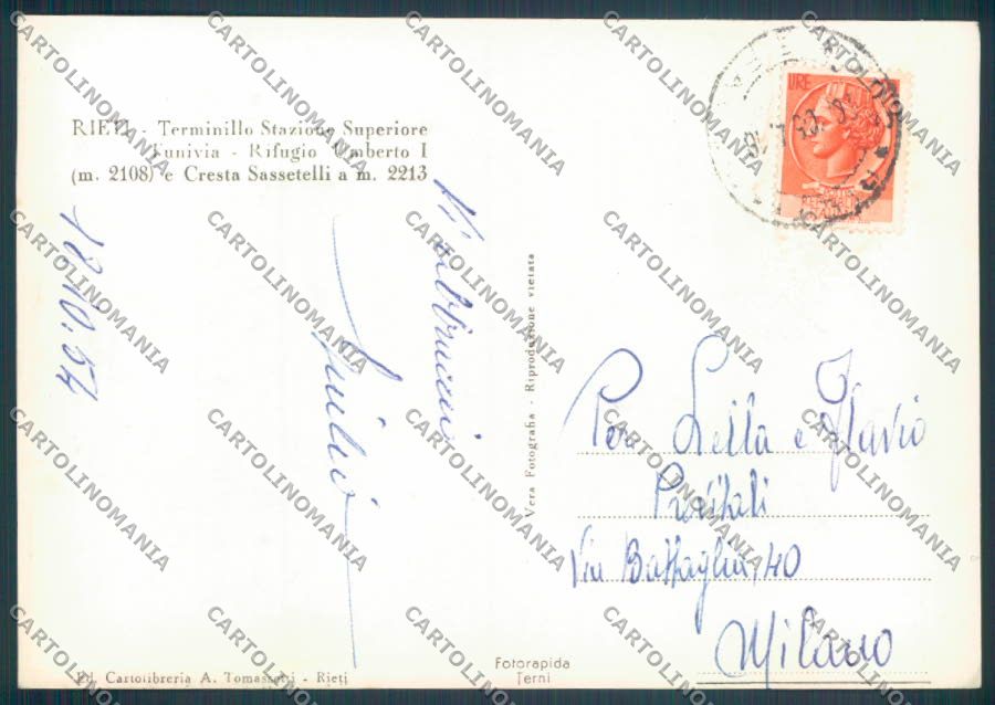 Rieti Terminillo Nevicata Foto FG cartolina ZF8609 – retro