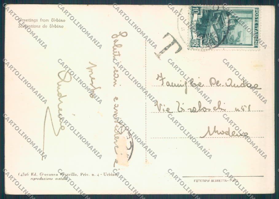 Pesaro Urbino Città Saluti da FG cartolina ZF8640 – retro