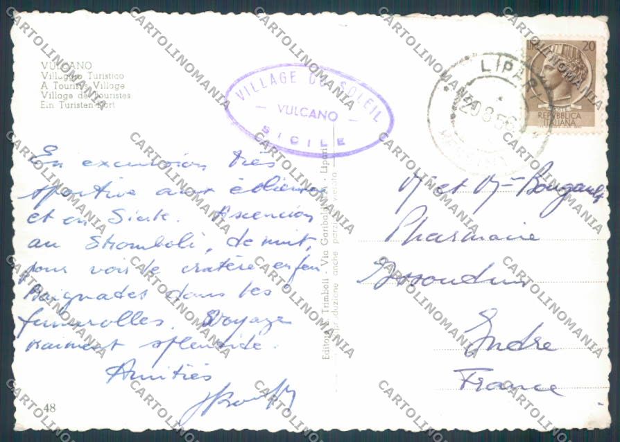 Messina Vulcano Foto FG cartolina ZF8684 – retro