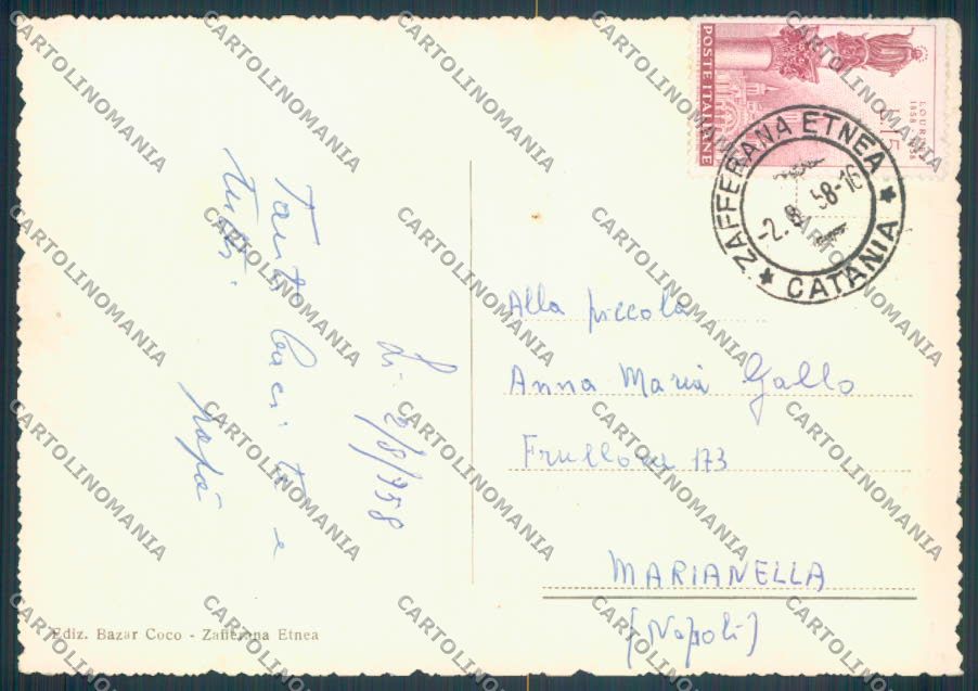 Catania Zafferana Etnea Foto FG cartolina ZF8731 – retro