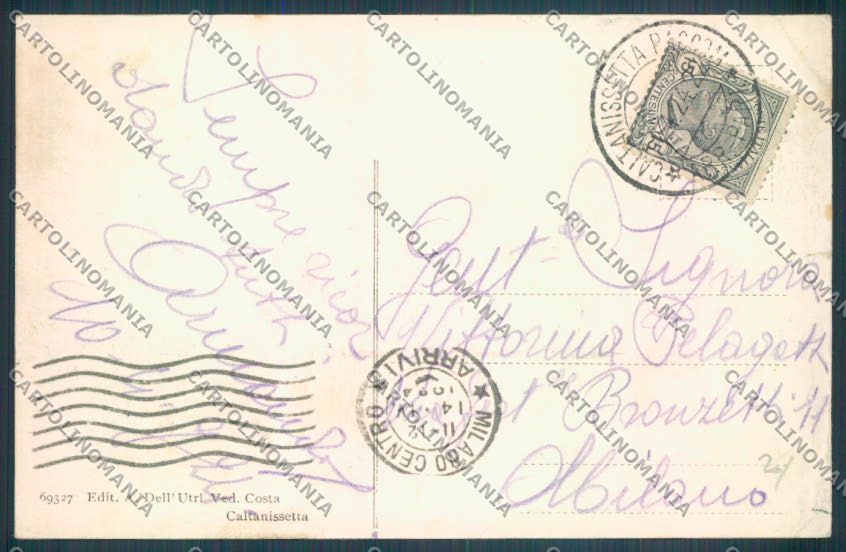 Caltanissetta Città PIEGHINE STRAPPINI cartolina ZG0003 – retro