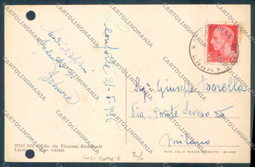 Enna Leonforte FORI cartolina ZG0090 – retro
