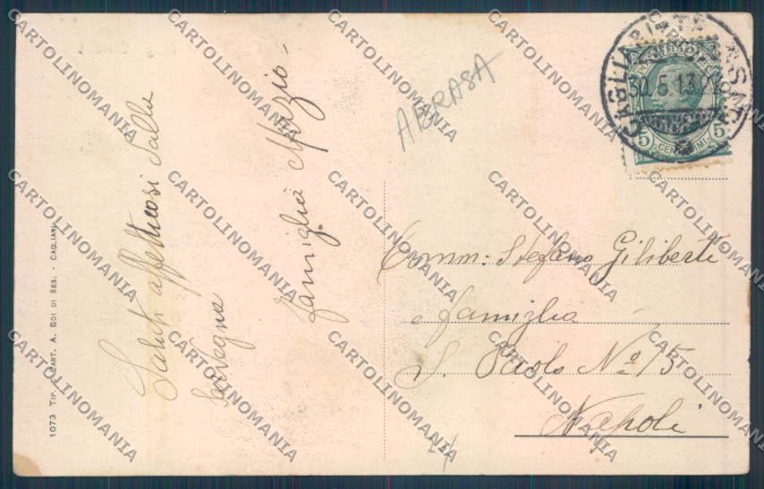 Cagliari città Largo Felice ABRASA cartolina ZG0152 – retro