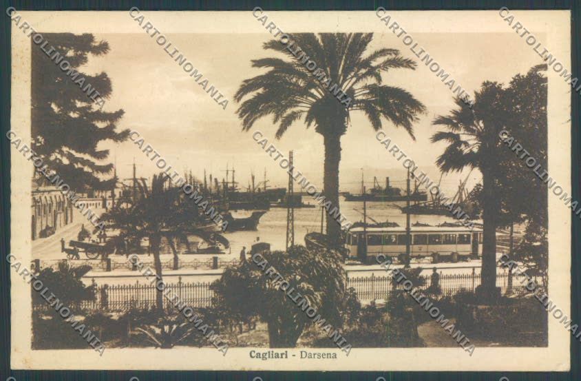 Cagliari città Darsena Tram cartolina ZG0159 – fronte