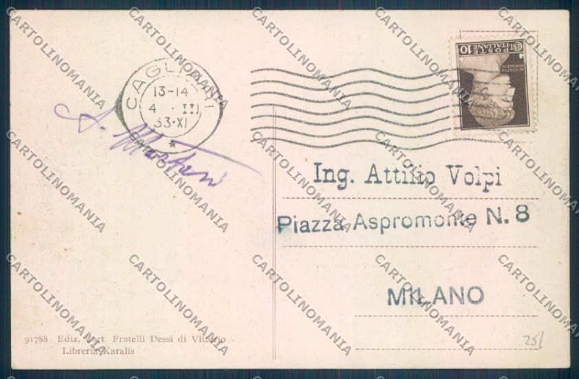 Cagliari città Via Roma cartolina ZG0192 – retro