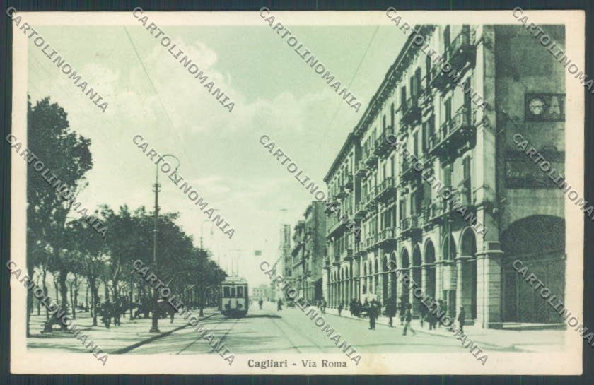Cagliari città Via Roma Tram cartolina ZG0207 – fronte