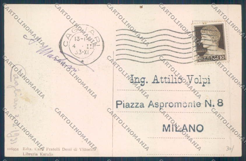 Cagliari città Via Roma Tram cartolina ZG0207 – retro