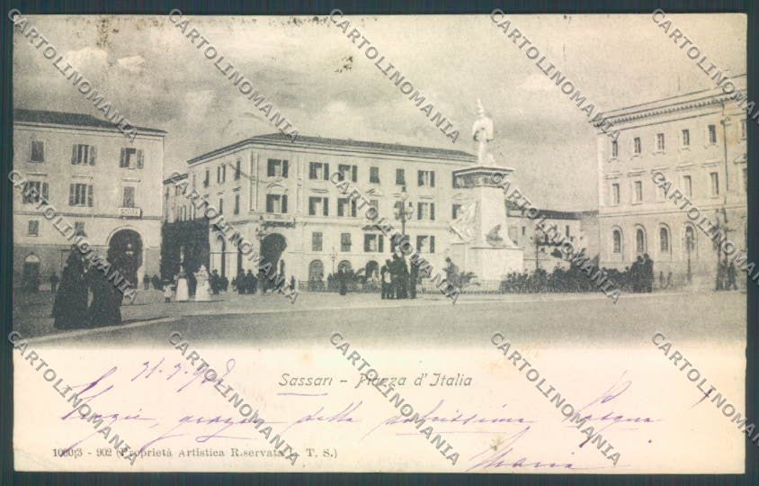 Sassari città Piazza Italia cartolina ZG0249 – fronte