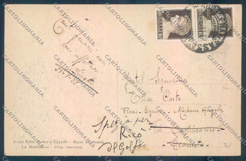 Sassari La Maddalena cartolina ZG0257 – retro