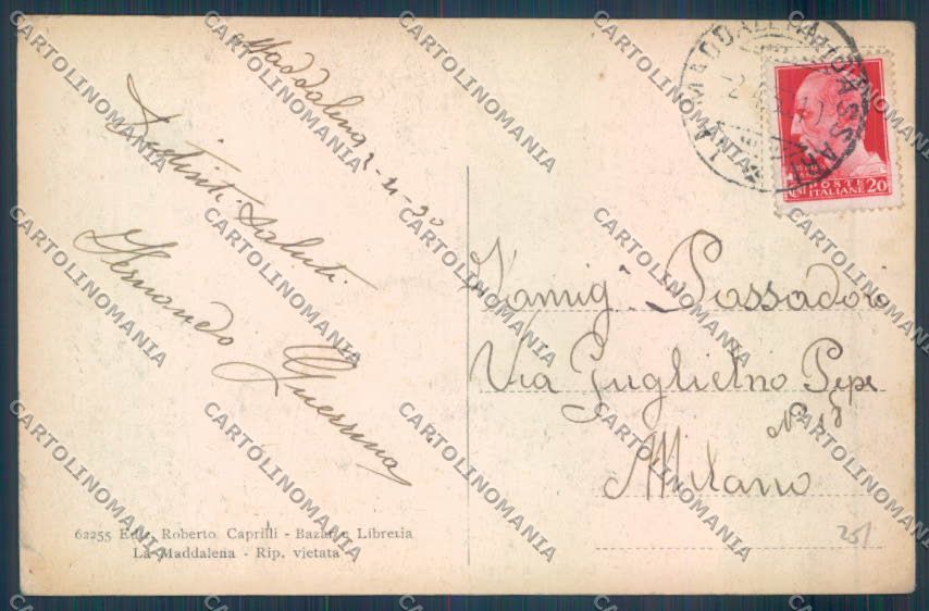 Sassari La Maddalena cartolina ZG0259 – retro