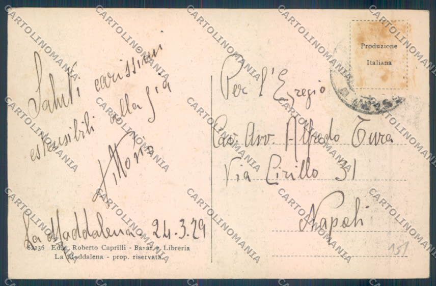 Sassari La Maddalena cartolina ZG0313 – retro