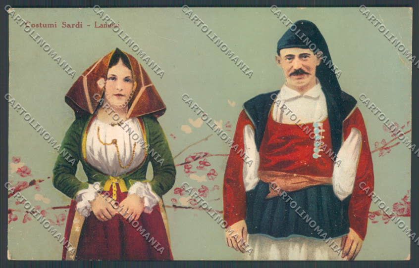 Nuoro Costumi Sardi Lanusei PIEGA cartolina ZG0454 – fronte