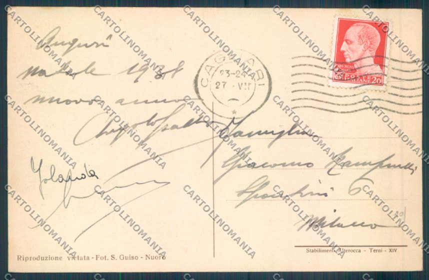Nuoro Costumi Sardi Oliena cartolina ZG0456 – retro