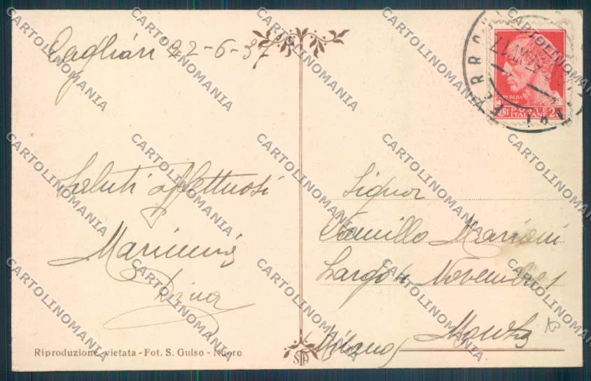 Nuoro Costumi Sardi Oliena cartolina ZG0538 – retro