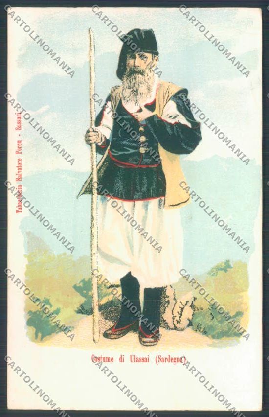 Nuoro Costumi Sardi Ulassai PIEGA cartolina ZG0670 – fronte