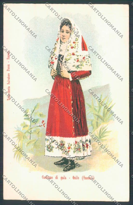 Sassari Costumi Sardi Osilo PIEGA cartolina ZG0671 – fronte