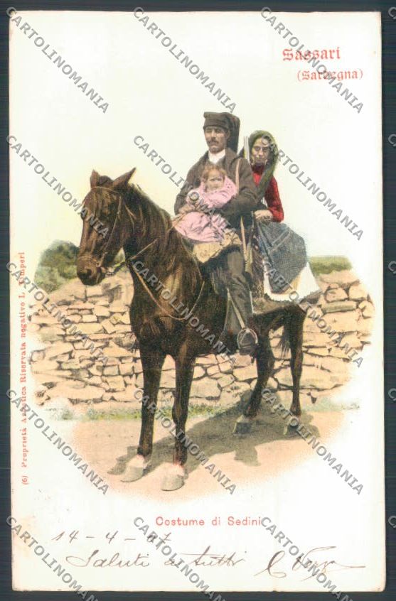 Sassari Costumi Sardi Sedini cartolina ZG0694 – fronte