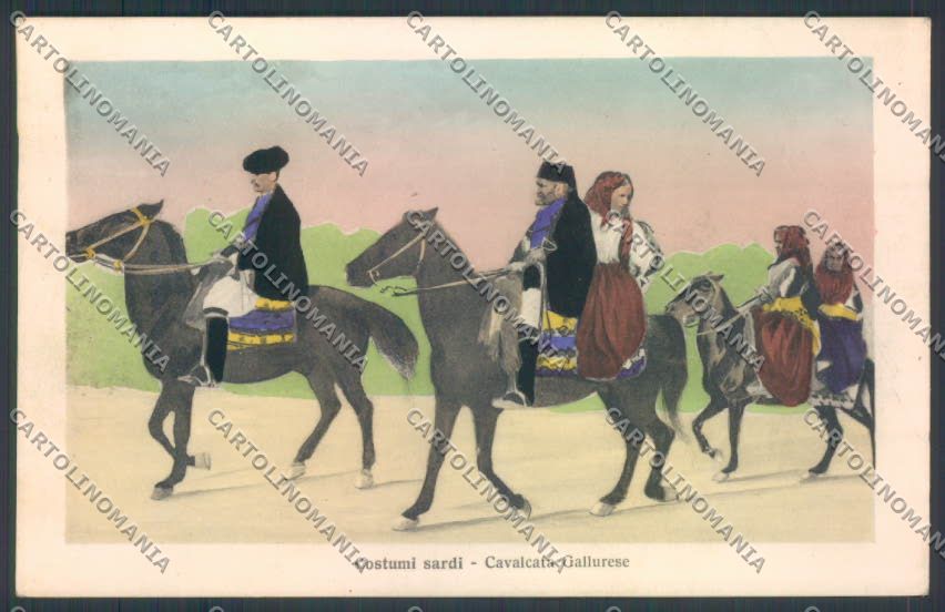 Sassari Costumi Sardi Gallura PIEGA cartolina ZG0734 – fronte