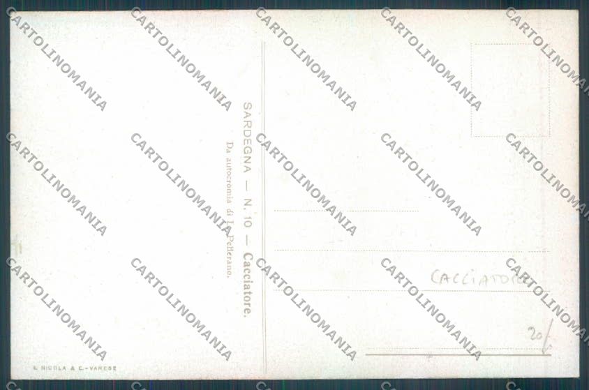Cagliari Costumi Sardi Cacciatore Pellerano cartolina ZG0802 – retro