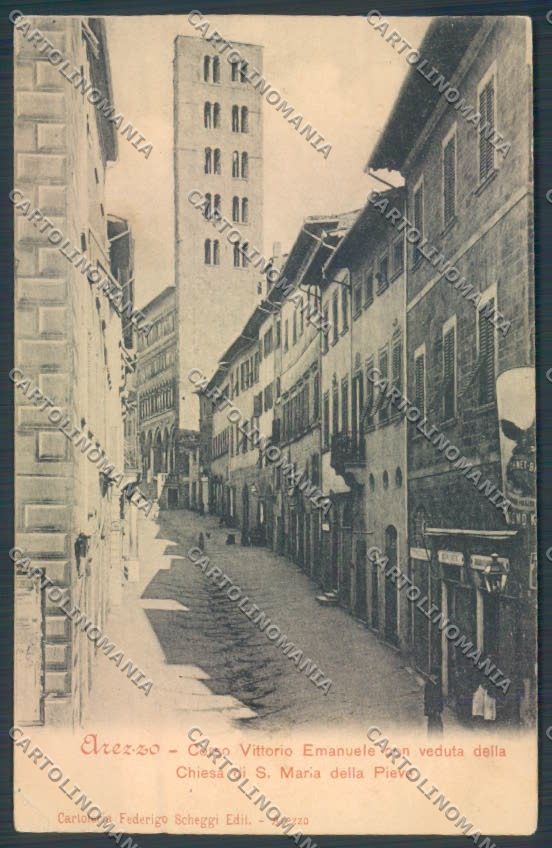 Arezzo città Santa Maria Pieve PIEGA cartolina ZG0841 – fronte