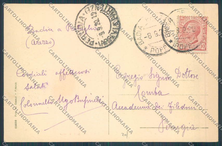 Arezzo Badia Prataglia cartolina ZG0922 – retro