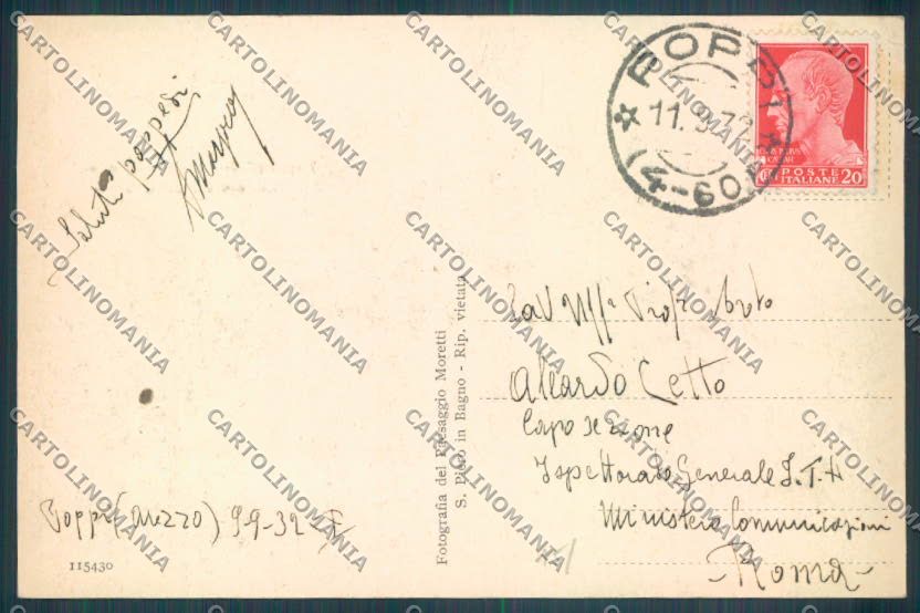 Arezzo Poppi cartolina ZG0944 – retro