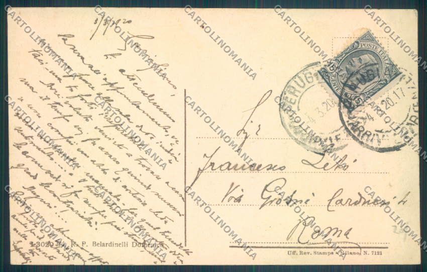 Perugia città Palazzo Gallenga cartolina ZG0978 – retro