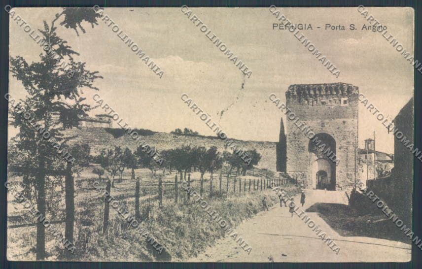 Perugia città Porta Sant'Angelo ABRASA cartolina ZG0997 – fronte