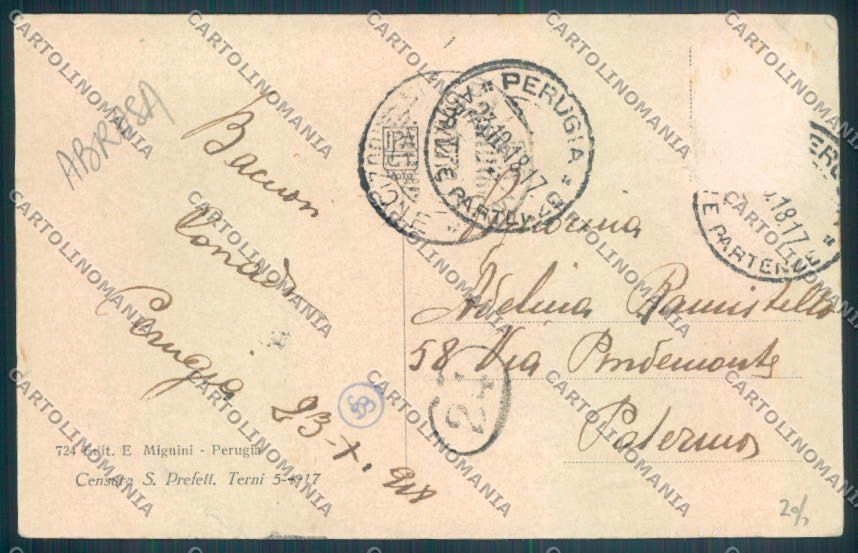 Perugia città Porta Sant'Angelo ABRASA cartolina ZG0997 – retro