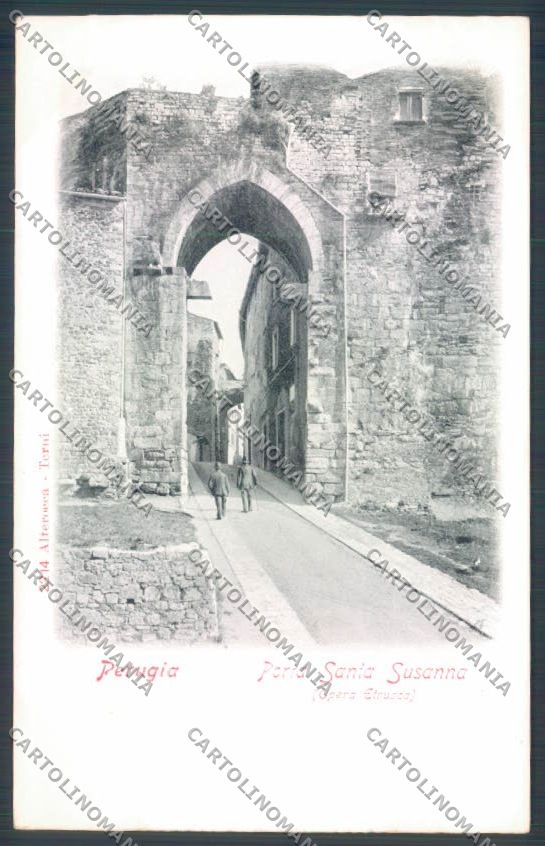 Perugia città Porta Santa Susanna Alterocca cartolina ZG1004 – fronte